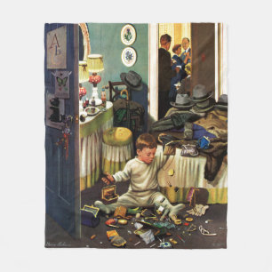 Kleinkind leert Geldbeutel Fleecedecke