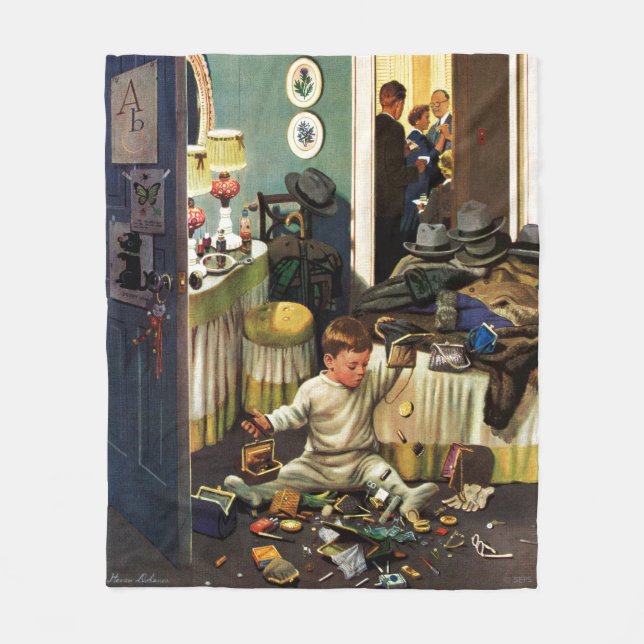 Kleinkind leert Geldbeutel Fleecedecke (Vorderseite)