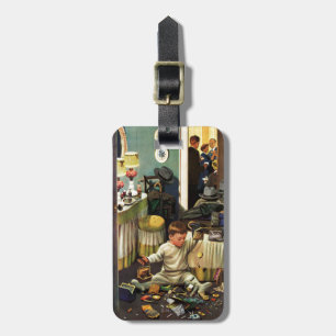 Kleinkind leert Geldbeutel Gepäckanhänger