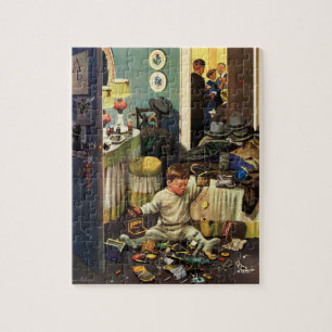 Kleinkind leert Geldbeutel Puzzle