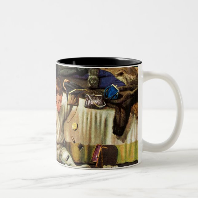 Kleinkind leert Geldbeutel Zweifarbige Tasse (Rechts)