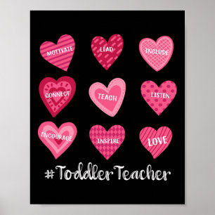 Kleinkind Lehrer Süßigkeiten Süßes Herz Liebe Vale Poster