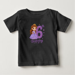 Kleinkind Mädchen 6. Geburtstags Prinzessin T-Shir Baby T-shirt