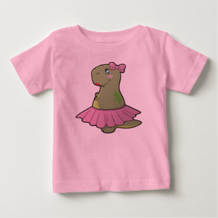 Kleinkind-Mädchen-Dinosaurier-T-Rex gekräuseltes Baby T-shirt