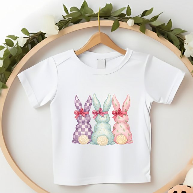 Kleinkind Mädchen Osterhasen Shabby Chic Rosa Schl T-shirt (Von Creator hochgeladen)