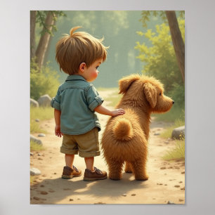 Kleinkind mit seinem verschwommenen Nachwuchs Poster