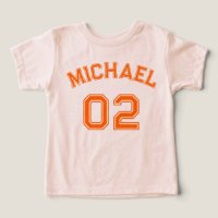 Kleinkind Orange Name Jersey Nummer Soft Sports