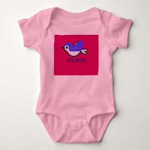 Kleinkind rosa Jersey mit schönem Vogelmuster Baby Strampler