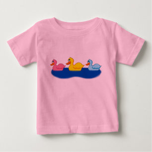 Kleinkind-Rüschen-T-Shirt mit drei Enten Baby T-shirt