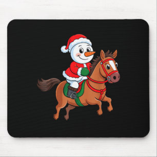 Kleinkind Schneeanzug Weihnachtsmann Hut Reitpferd Mousepad