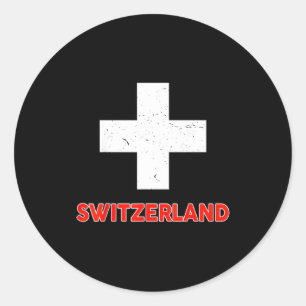 Kleinkind Schweizer-Shirt Schweiz Flagge Baby Kind Runder Aufkleber