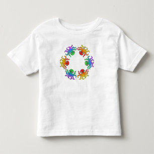 Kleinkind T-Shirt - Farbverlauf Krake (weiß)