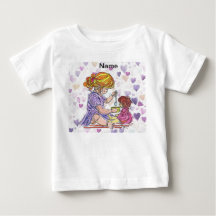 Kleinkind T-Shirt Kleines Mädchen und Puppe