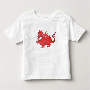 Kleinkind-T - Shirt mit Niedlichem Rotem Drachen
