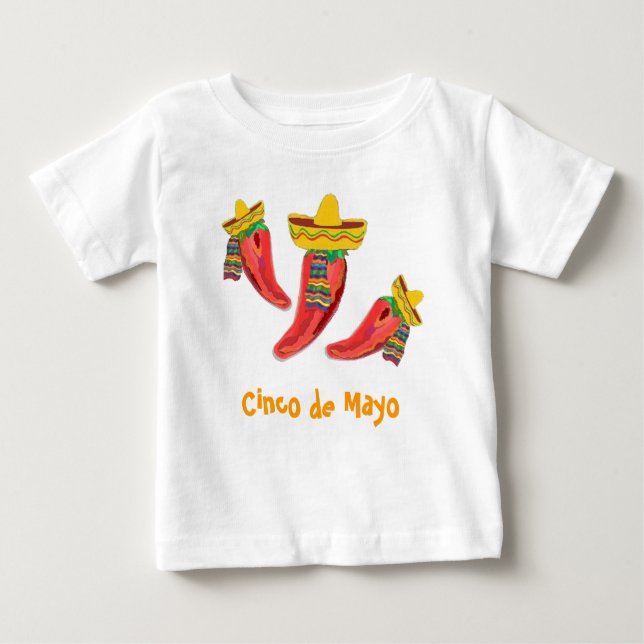 Kleinkind-T-Shirt. Paprika-Paprikaschoten, Cinco Baby T-shirt (Vorderseite)