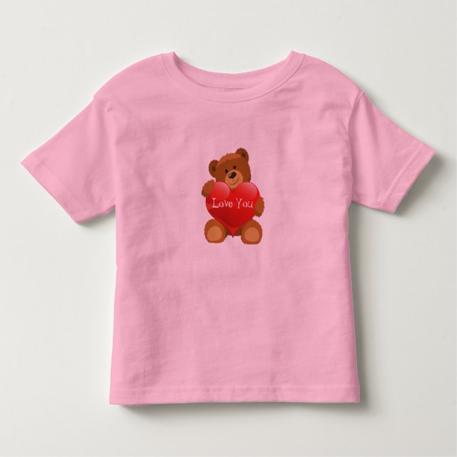 Kleinkind T - Shirt Valentine Teddy Bear (Vorderseite)
