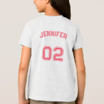 Kleinkind Teen Girl Name Jersey Nummer Girls Sport Tri-Blend Shirt<br><div class="desc">Erstellen Sie Ihr eigenes individuelles, personalisiertes, cooles, einzigartiges, modernes, stilvolles rosa Typografie / Schriftart / Drehbuch, mit Monogramm Spielername Jersey Nummer weiß, Pre-schunk 100% ComfortSoft® weiche Baumwolle T - Shirt T Shirt Shirt. Geben Sie einfach Ihren Namen / Kids Name / Player Name und Spieler Jersey Nummer, um Ihre persönlichen...</div>