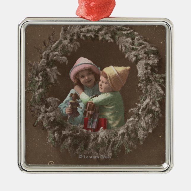 Kleinkind-Umfassung Silbernes Ornament (Vorne)