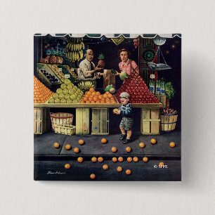 Kleinkind und Orangen Button