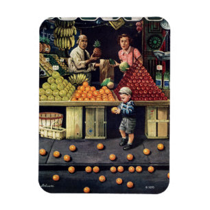 Kleinkind und Orangen Magnet