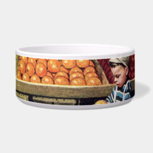 Kleinkind und Orangen Napf