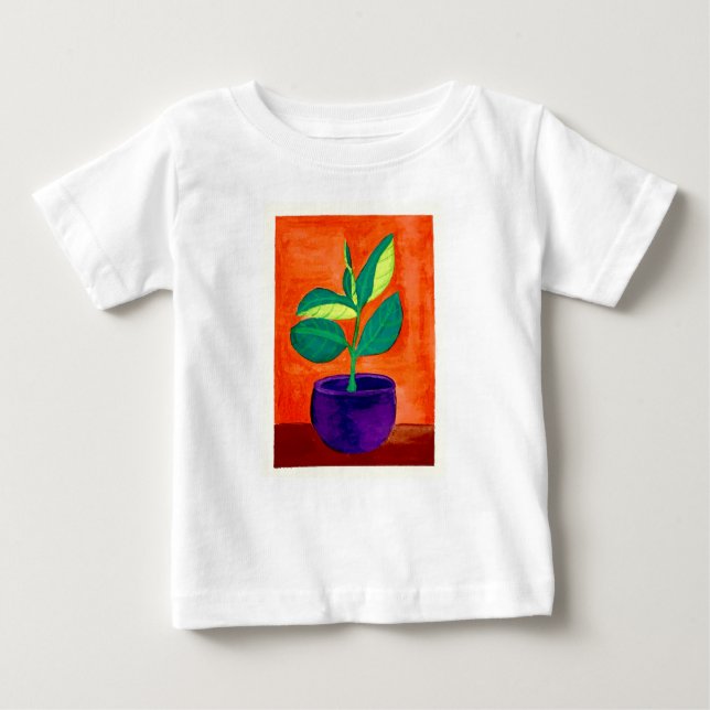 Kleinkind Whimsical Painted Pflanze Art T - Shirt (Vorderseite)