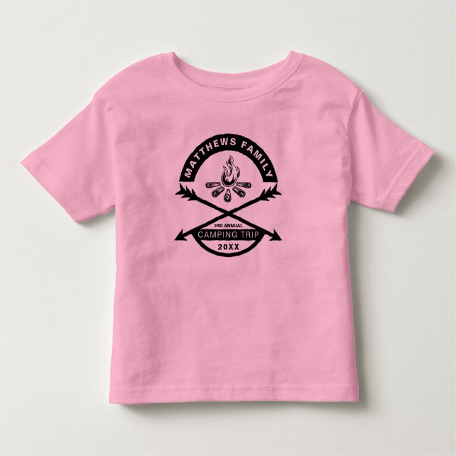 Kleinkinder Camping Trip Wiedersehen Shirt | Dunkl (Vorderseite)