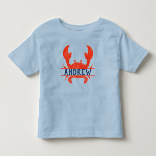 Kleinkinder Jungen Aquarell Krabbengesplitter Name Kleinkind T-shirt