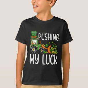 Kleinkinder Jungen Kinder Drücken Mein Glück Trakt T-Shirt