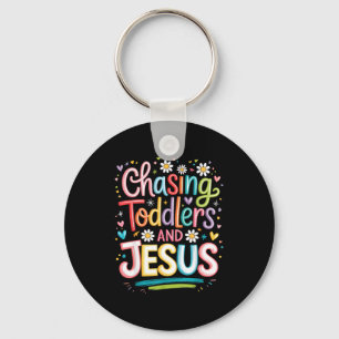 Kleinkinder und Jesus jagen Schlüsselanhänger