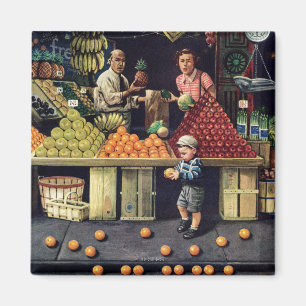 Kleinkinder und Orangen Magnet