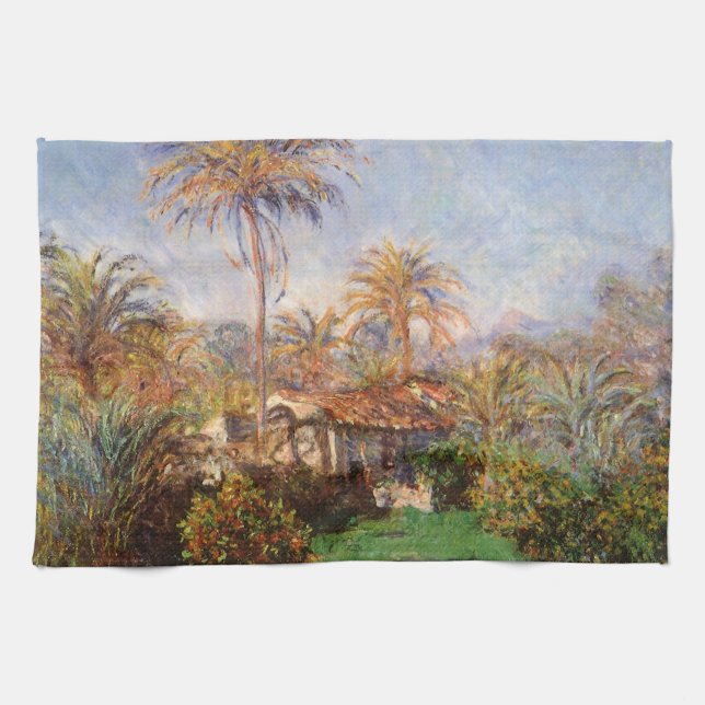 Kleinlandwirt in Bordighera von Claude Monet Geschirrtuch (Horizontal)