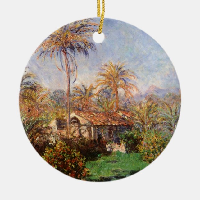 Kleinlandwirt in Bordighera von Claude Monet Keramikornament (Vorne)