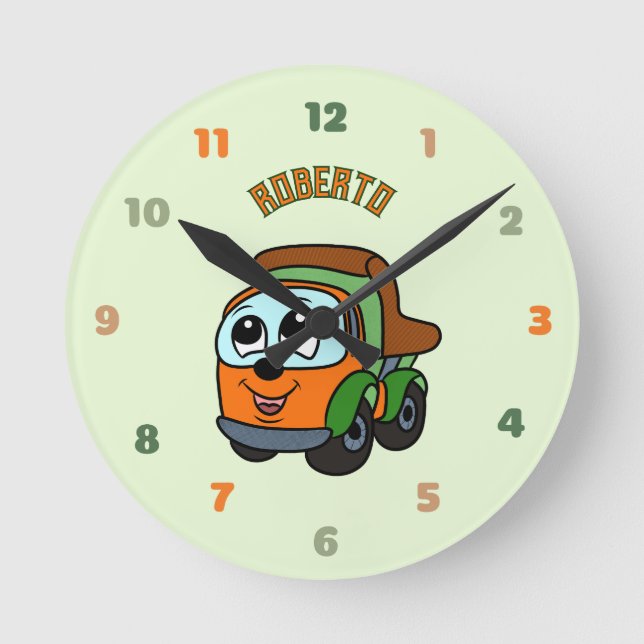 Kleinlastwagen Runde Wanduhr (Vorderseite)