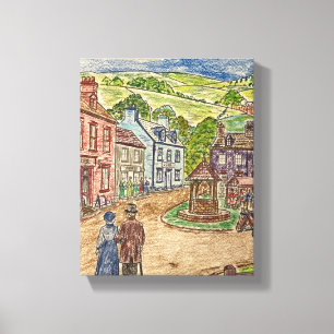 Kleinstadt der 1750er Jahre  Leinwanddruck