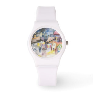 Kleinstadt nachts armbanduhr