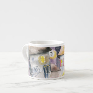 Kleinstadt nachts espressotasse