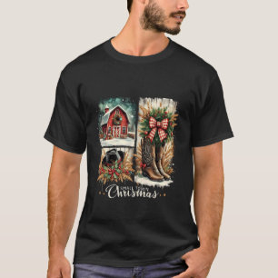 Kleinstadt-Weihnachten Rustikale Farmhaus-Feiertag T-Shirt