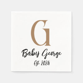 Kleinstlicher Name der Baby Monogramm Serviette