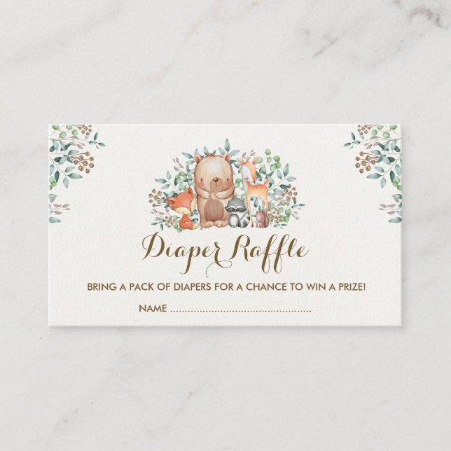 Kleintiere von Waldtieren aus Wäldern Begleitkarte (Vorderseite)