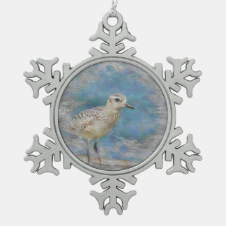 Kleinvogel Schneeflocken Zinn-Ornament