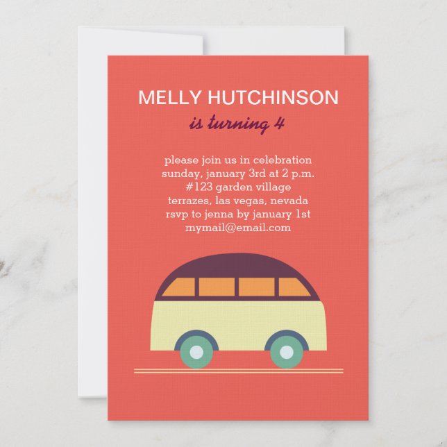 Kleinwagen Einladung (Vorderseite)