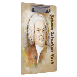 Klemmbrett mit Johann Sebastian Bach