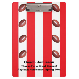 Klemmbrett-, Roter und weißerstreifen, Fußball-Z Klemmbrett