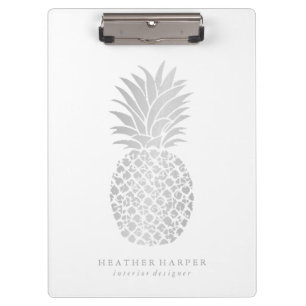 Klemmbrett - silberne Ananas