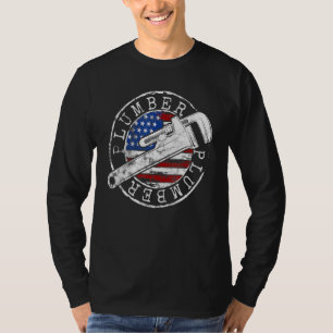 Klempner Amerikanische Flagge Klempnerei USA Patri T-Shirt