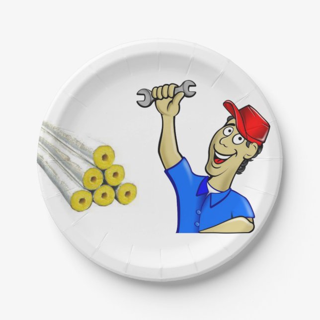 Klempner aus Papierplatten Pappteller (Vorderseite)
