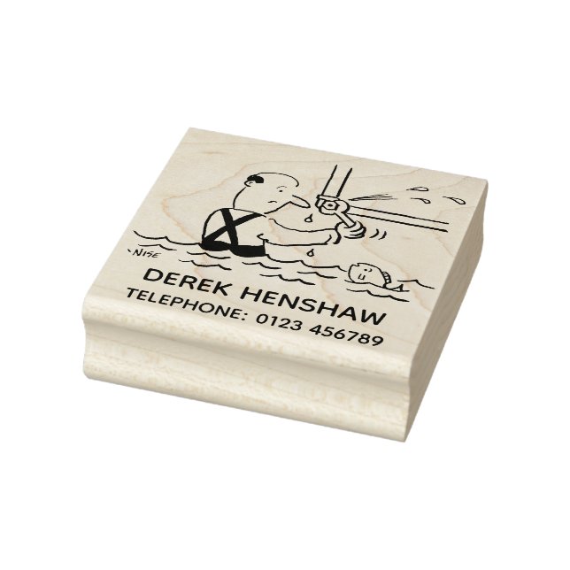 Klempner, der eine Pipe mit Fisch bemalt Gummistempel (Stempel)