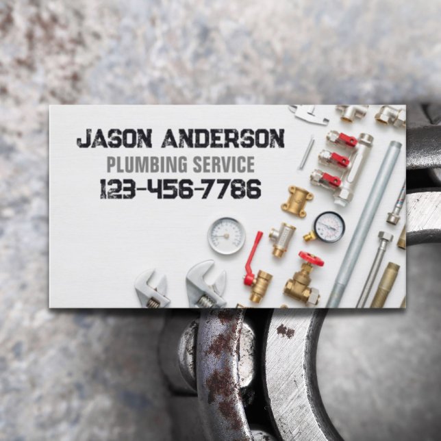 Klempner Faucet Pipe Handyman Klempnerservice Visitenkarte (Plumber Faucet Pipe Handyman Pluming Service Business Card)