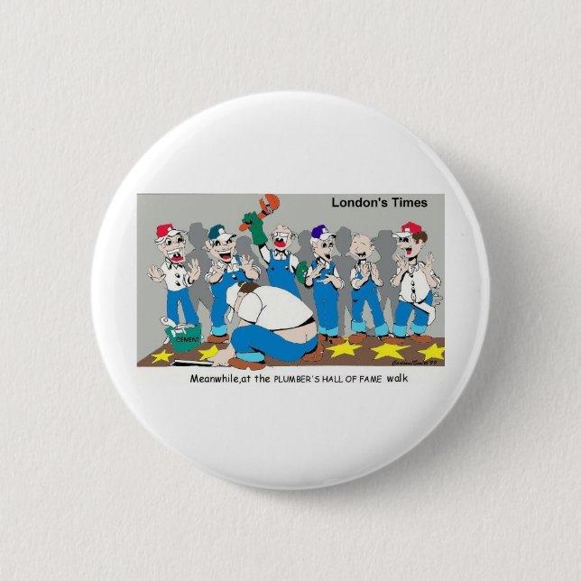 Klempner Hall of Fame Funny Gifts & Sammlerstücke Button (Vorderseite)